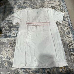 Bella Canvas White Tee with Pale Pink Alpha Xi Print